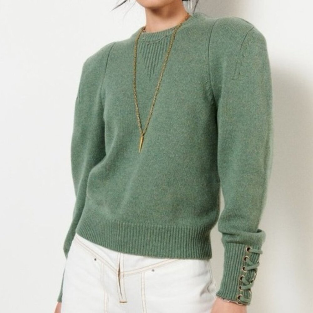 Ba&sh Keane Sweater Wool Blend Sweater in Green (Medium)